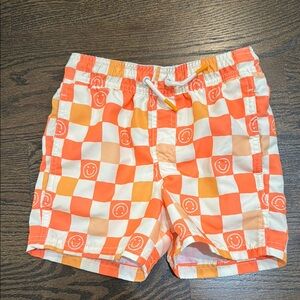 Cat & Jack Orange and White Kids Swim Trunks